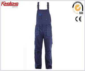 Námořnická modř jednoduchý design pracovní kalhoty s náprsenkou, bryndák vysoce kvalitní výrobce z Číny