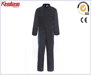 New arrival  chest pockets full cotton black coverall,long sleeves high quality coverall