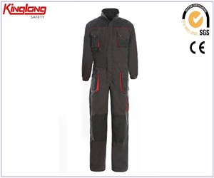 New arrival chest pockets shoulder reinforcement coverall,long sleeves side pockets coverall