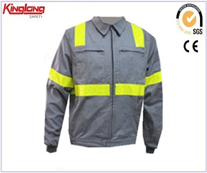 New arrival reflective tapes fashion design mens jacket, long sleeves sports jacket uniform in grey