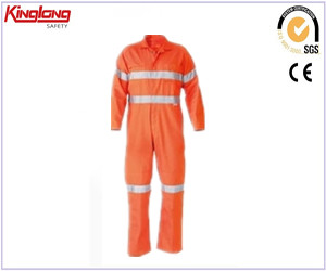 New design long sleeves orange workwear coverall with reflector