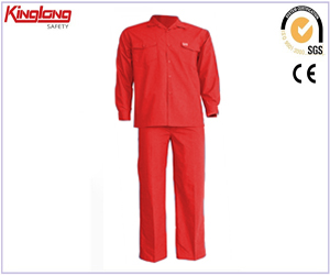 Mens dearadh nua coverall ardchaighdeáin, dearadh faisin fabraic polycotton dearg coverall
