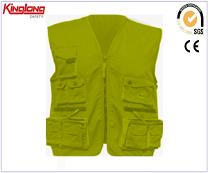 New design unisex high quality vest, no sleeves multi pockets vest
