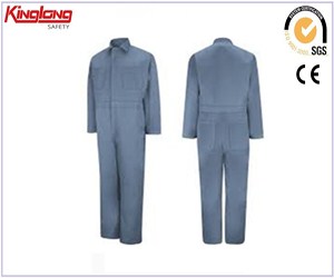 New style long sleeves blue coverall, elastic waist chest pockets coverall