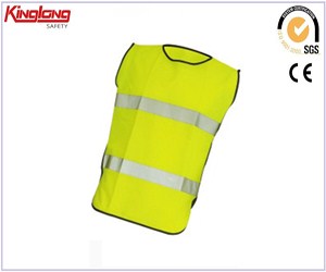 No sleeves mens reflective tapes vest, high quality functional yellow vest