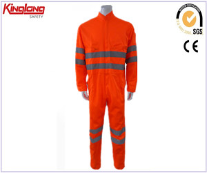 One piece reflective coveralls workwear,Professional hi vis fluorescent orange one piece reflective coveralls workwear