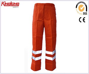 Orange reflective tape working trousers price,High quality mens work pants China supplier