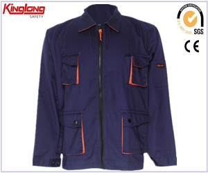 Jaquetas de trabalho de tecido TC para uso externo, jaquetas de segurança de polialgodão no atacado