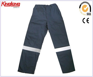 Polycotton mens high visibility work trousers, Polycotton dust-proof mens elastic waist high visibility work trousers
