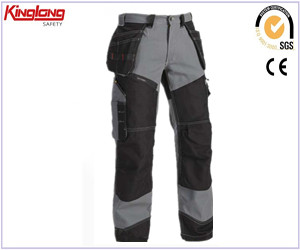 Polycotton work trousers knee patch pants,Mens durable mechanic workwear polycotton work trousers knee patch pants