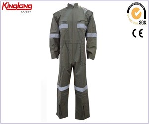 Werkoverall van polyester popeline met elastische taille, reflecterende tape 110 g/m² warme overallkleding