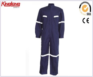 Fábrica de uniformes de macacão poplin, macacão de trabalhador com fitas reflexivas de 5cm