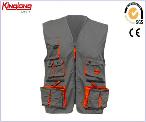 Popular  European style grey vest on hot sale, 100%polyester durable vest with 240gsm
