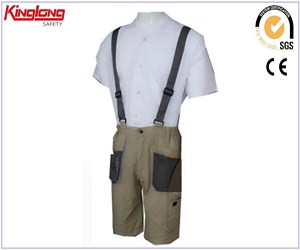 Popular design gray color working bib overalls,Cotton bib pants mens workwear