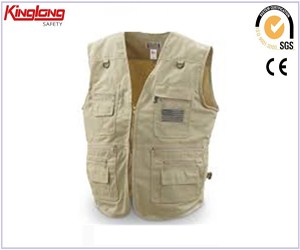 Popular style high quality multi pockets vest,custom logo sleeveless cargo vest