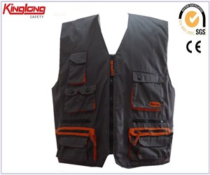 Power brand high quality T/C fabric mens working vest,Workwear clothes waistcoat for sale