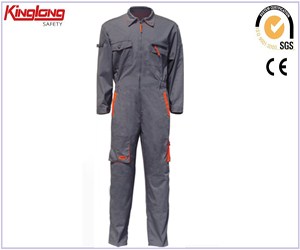 Power workwear coveralls hot sale with PVC zippers,80%polyester 20%cotton fabric abrasion resistant coveralls