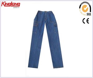Ceardaíocht ghairmiúil jeans lasta ardchaighdeáin, pants éadaí oibre sábháilteachta denim durable agus feidhmiúil