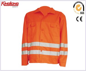 Nastro riflettente giacca HIVI arancione fluo, giacca di alta qualità di vendita calda del fornitore della Cina