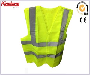 Reflecterende tape hoge kwaliteit werkkleding vest prijs, polyester hi vis heren werkvest