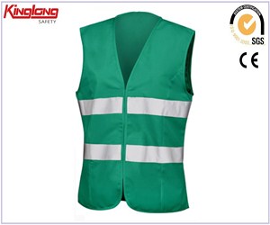 Reflective vest mens workwear green color waist coat,Summer wear hot sale outdoor working vest