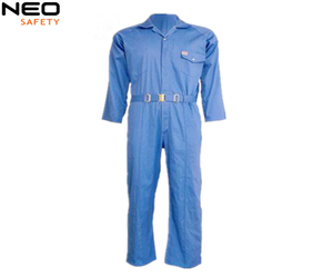 chinaworkwearsupplier-Royal Blue Muinchille Fada Polai Cotton Mens Work Coverall
