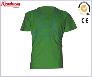 Gran oferta de uniformes de enfermería de color verde de gran oferta de diseño Simple, ropa de uniforme de hospital unisex de polialgodón