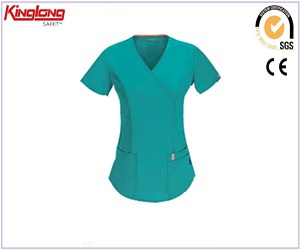 Spring popular style short sleeves medical scrubs, custom logo protective fashion design scrubs