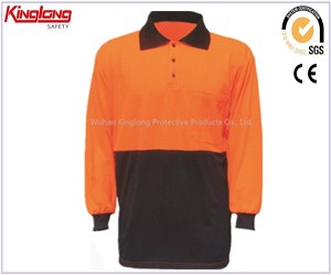Summer Anti UV long sleeve polo shirt,Fluorescent color working T-shirt china supplier
