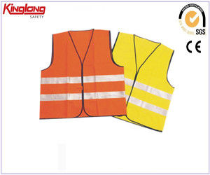 Summer flooding protective safety vest, reflective tapes 100%polyester knitting orange waistcoat