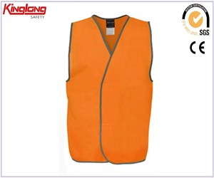 Summer ourdoor workwear hi vis vest,Orange high quality mens working vest china supplier