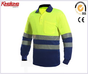 Abbigliamento estivo da lavoro uniforme con nastro riflettente, camicia da lavoro da uomo di colore chiaro hivi