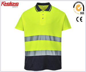 Two Tone Polo Shirt,Fluorescent Yellow Two Tone Polo Shirt,Hi Vis Fluorescent Yellow Two Tone Polo Shirt