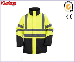 Wholesale Waterpoof Orange High visibility Reflective Winter Safety Jacket