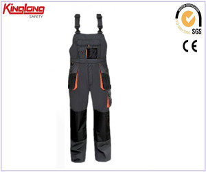 Wholesale windproof canvas fabric bibpants overall design with knee pad