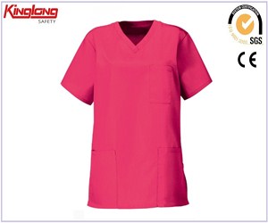 Hospital de las mujeres de desgaste médico uniforme precio, tejido de poliéster de algodón de enfermería friega para la venta