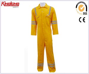 Work uniform high quality men's working coveralls,Yellow fluro coveralls china supplier