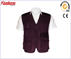Workers uniform mens high quality vest,  no sleeves multi pockets black vest