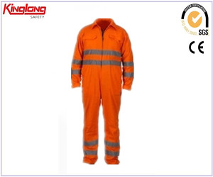cheap price workwear coverall ,orange unisex coverall with reflector