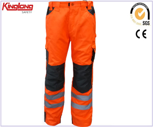 wholeale polycotton men safety workwear trousers protective  overall work cargo pants high visibility reflective pants