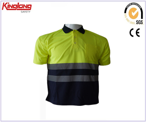wholesale high visibility color combination t shirt,men safety workwear shirt