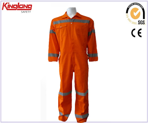 work clothes security men apparel polycotton workwear coveralls with reflective tape