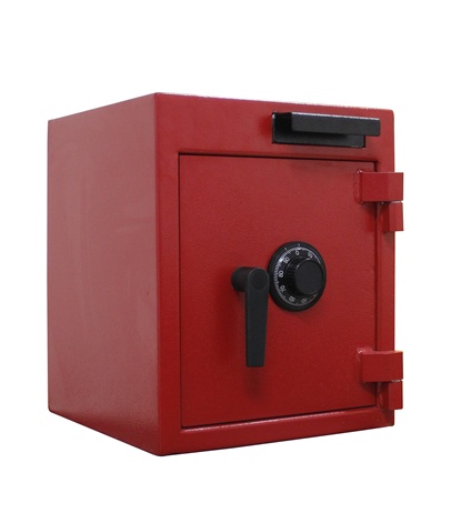 Combination dial lock depository safe with pull drawer