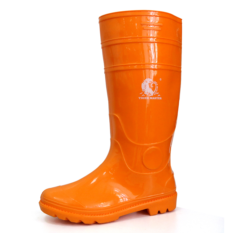 103-OO waterproof non safety shiny pvc rain boot