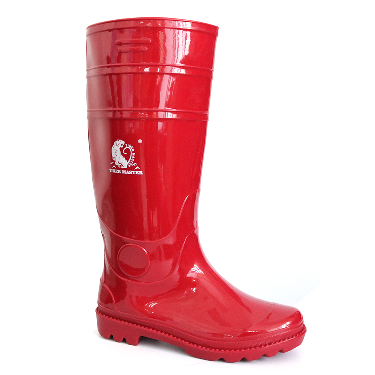 103-RR red lightweight non safety pvc glitter rain boot