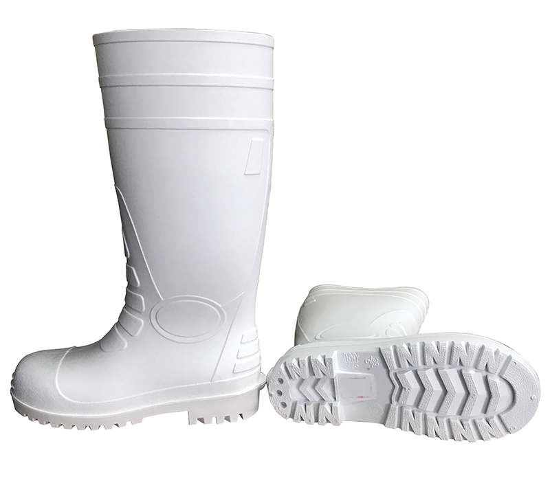 108-1 food industry white pvc boots with steel toe