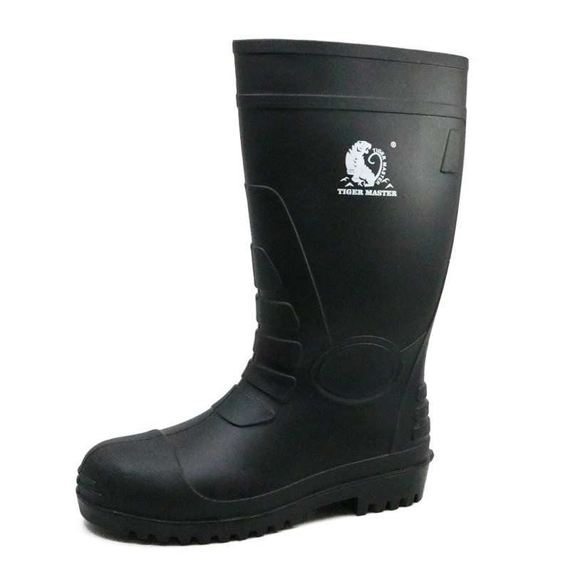 108-3L黑色耐化学腐蚀钢头PVC安全雨靴