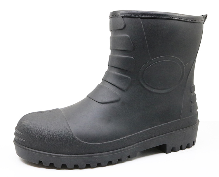 108L black waterproof oil resistant steel toe ankle pvc safety boots