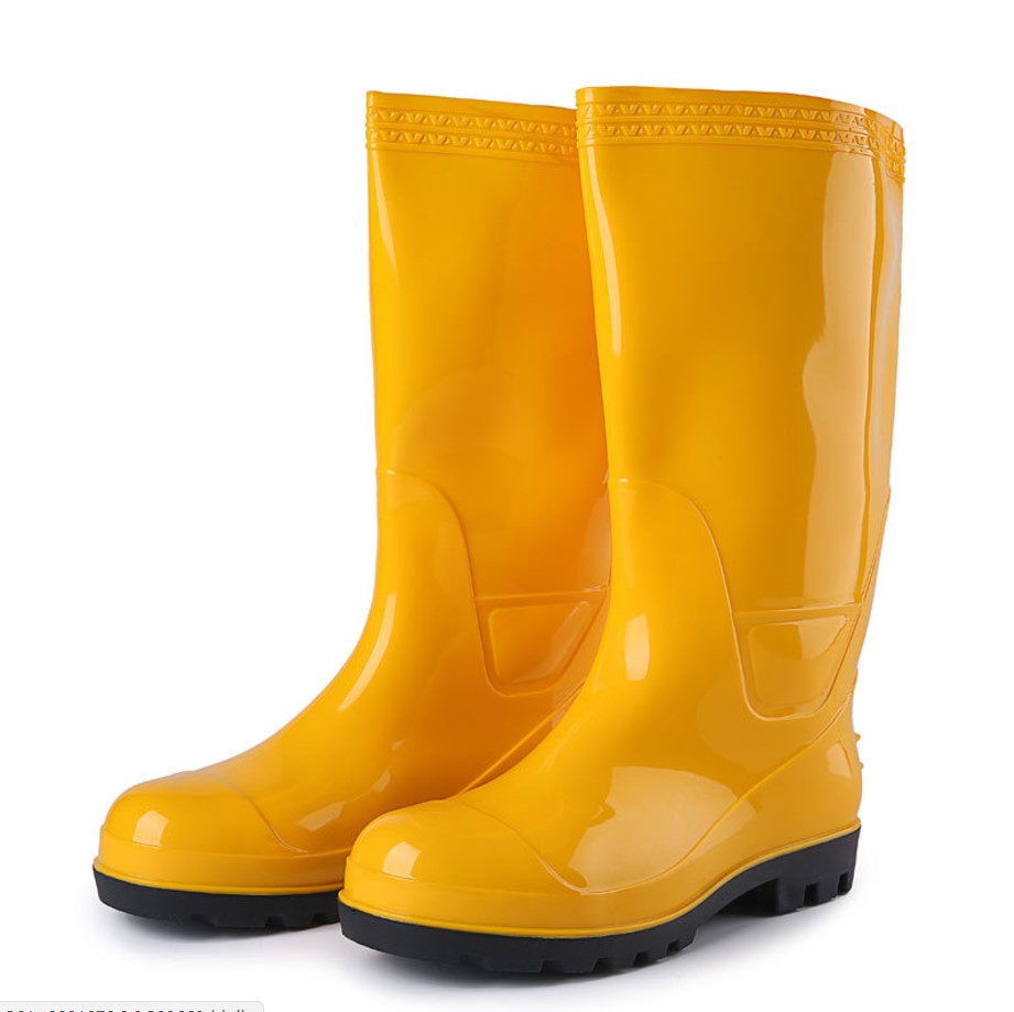 110Y سلامة الصلب الأصفر اصبع لمعان أحذية المطر للرجال