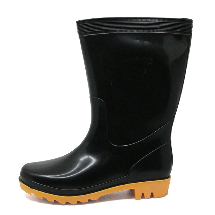 301L black oil acid alkali resistant very cheap non safety pvc rain boots for work